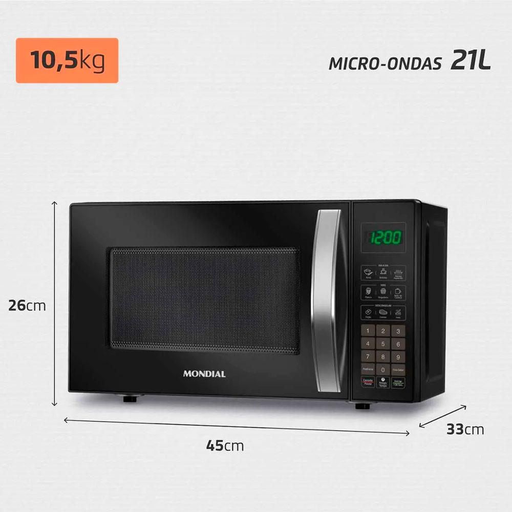 Micro-ondas Mondial MO-01-21-B 21 Litros 1200W - 2
