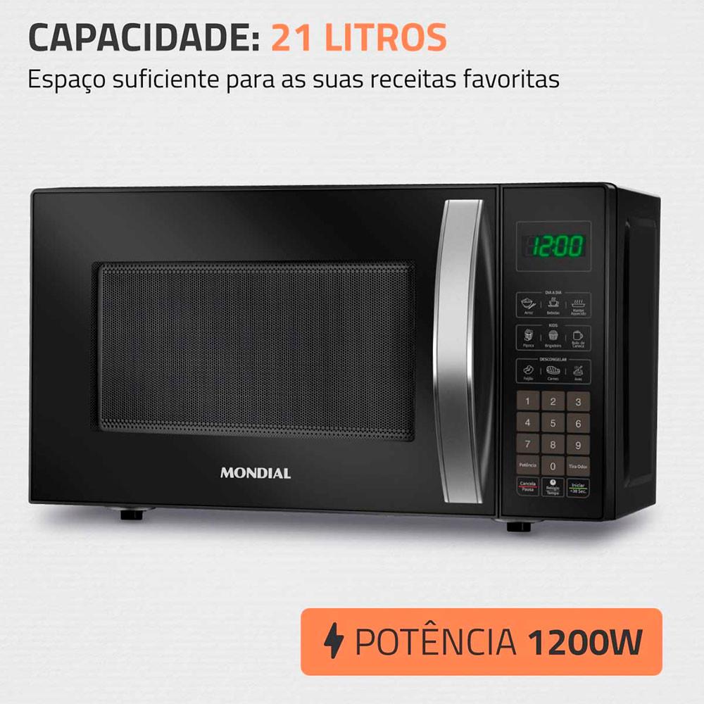 Micro-ondas Mondial MO-01-21-B 21 Litros 1200W - 5