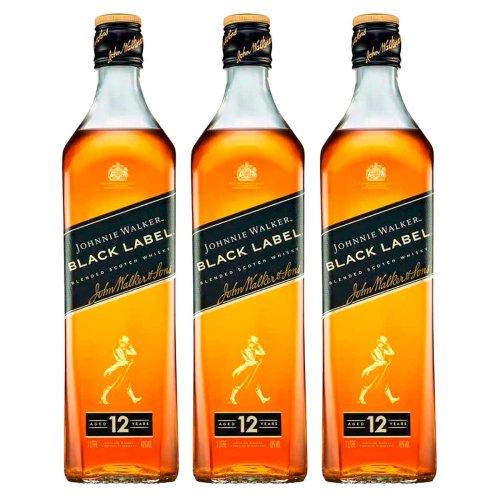Whisky Black Label 1L 3 Unidades Johnnie Walker - 1