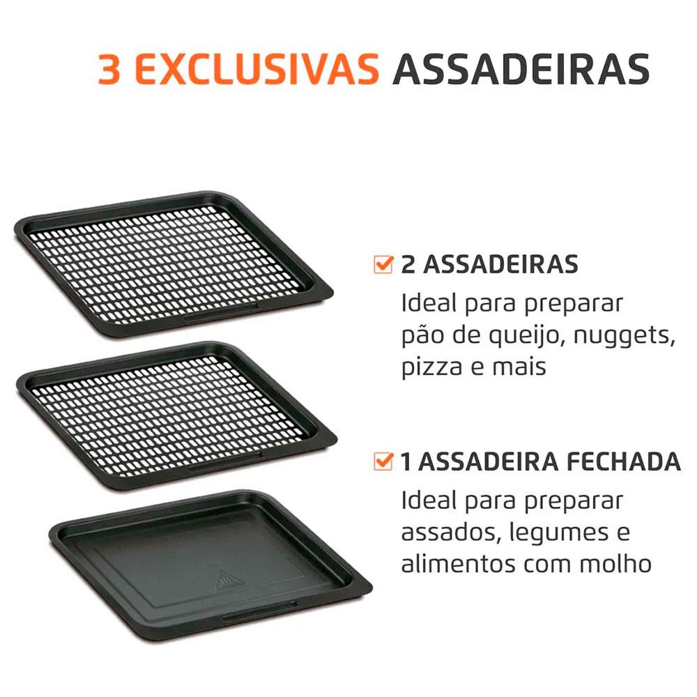 Fritadeira Elétrica Air Fryer Forno Oven 12L Mondial Preto/Inox AFON-12L-BI 2000W - 4