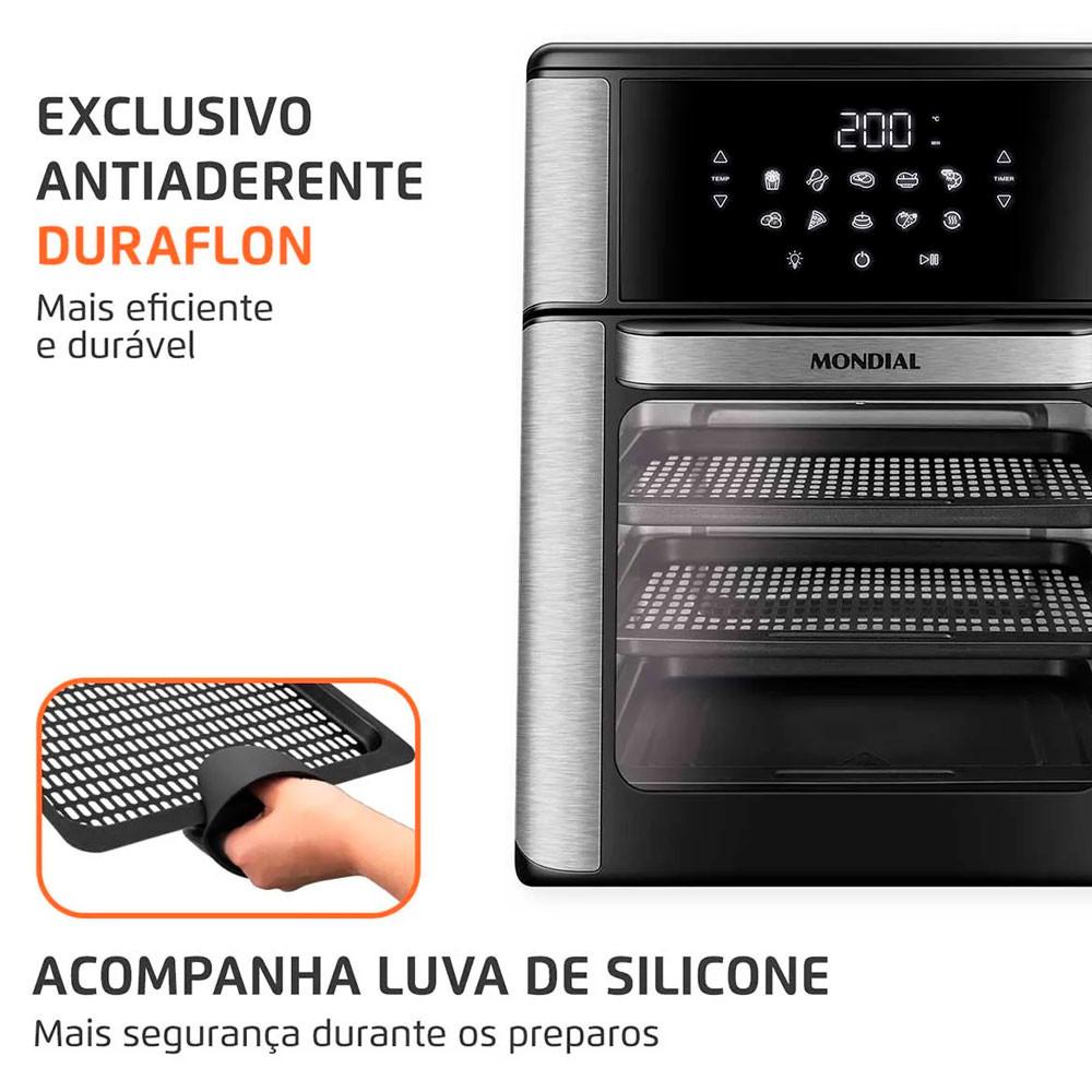 Fritadeira Elétrica Air Fryer Forno Oven 12L Mondial Preto/Inox AFON-12L-BI 2000W - 5