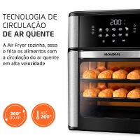 Fritadeira Elétrica Air Fryer Forno Oven 12L Mondial Preto/Inox AFON-12L-BI 2000W - 6