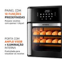 Fritadeira Elétrica Air Fryer Forno Oven 12L Mondial Preto/Inox AFON-12L-BI 2000W - 8