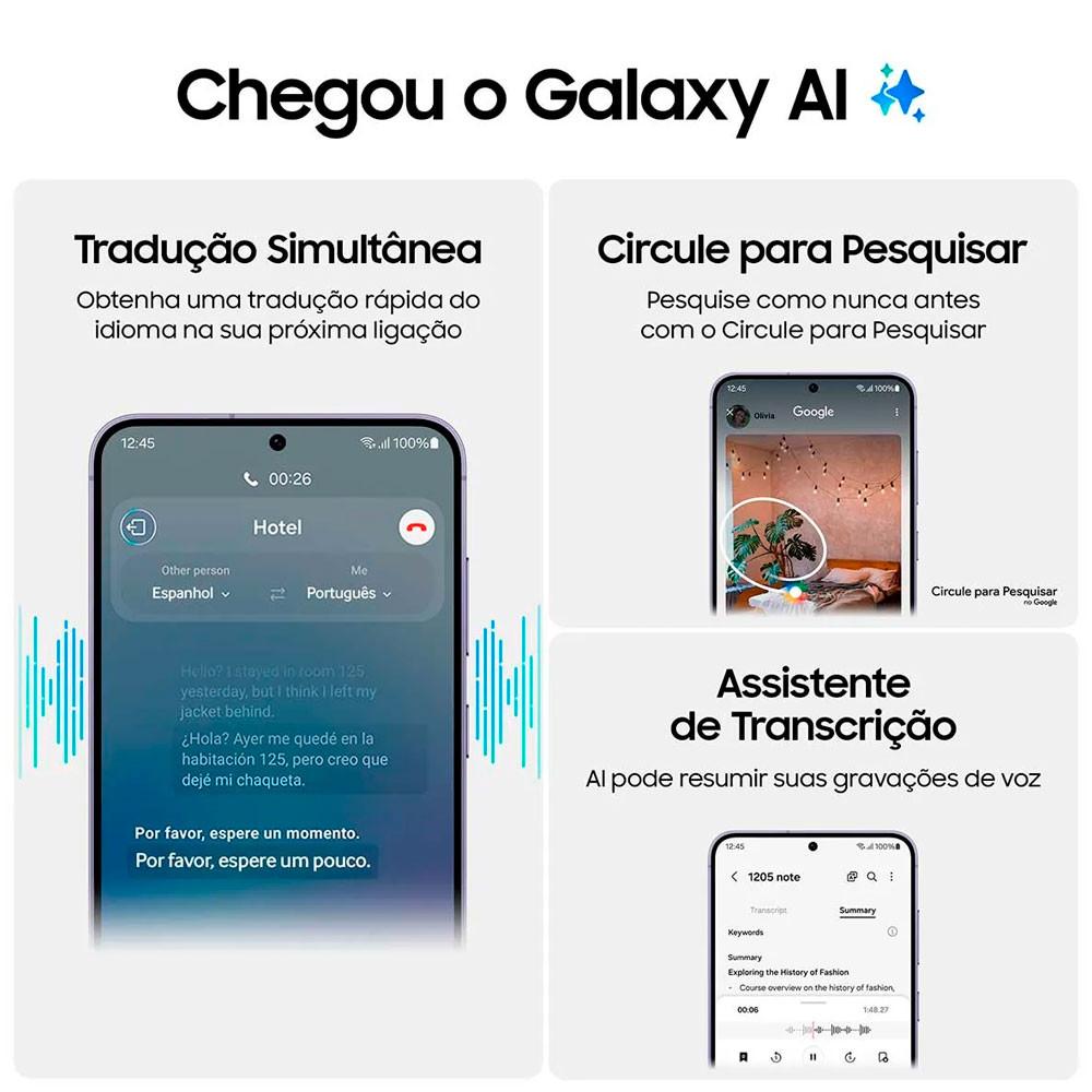 Smartphone Samsung Galaxy S24 256GB 5G 6,2  8GB RAM Câmera Tripla 50MP Selfie 12MP Dual Chip Android 14 - 3