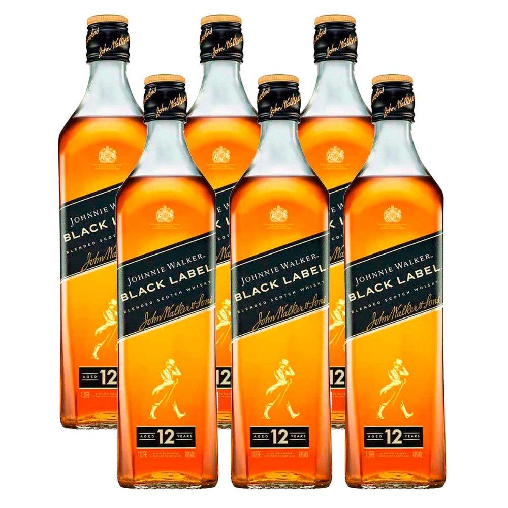 Whisky Black Label 1L 6 Unidades Johnnie Walker - 1