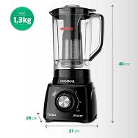 Liquidificador Doméstico Mondial L-99 FB Jarra de San Cristal 2,2L 550W 3 Velocidades 110V - 7