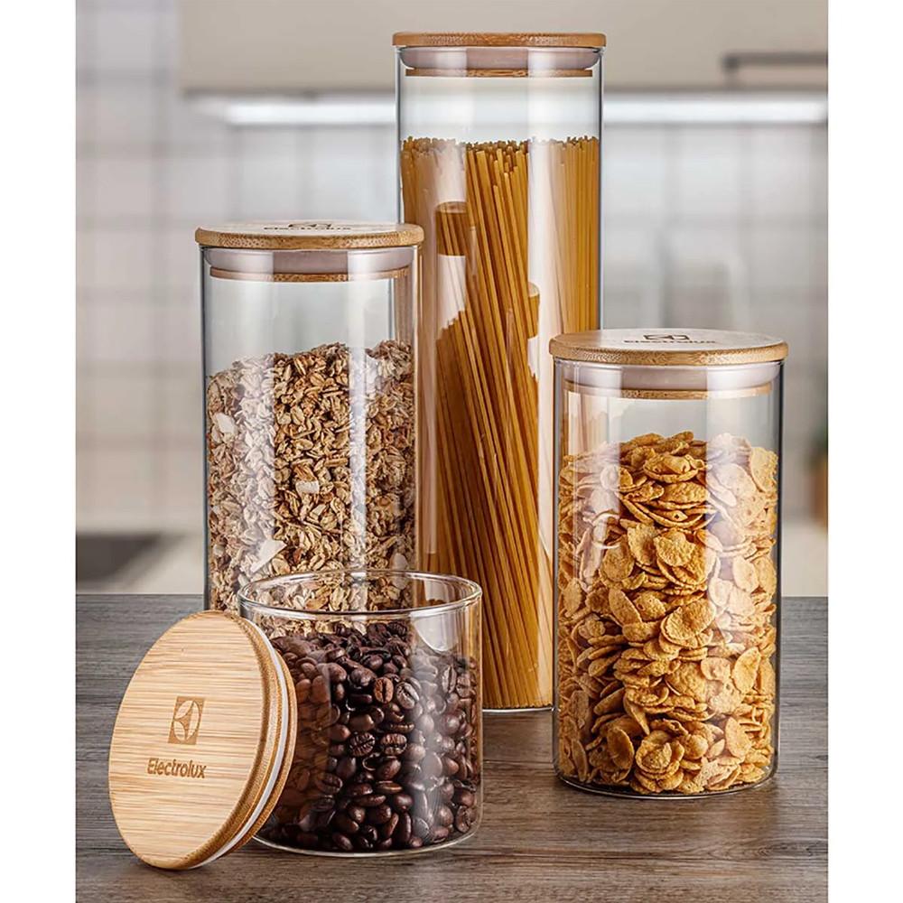 Conjunto Hermético Porta-Mantimento Vidro Electrolux Com Tampa Bambu 4 Peças - 2