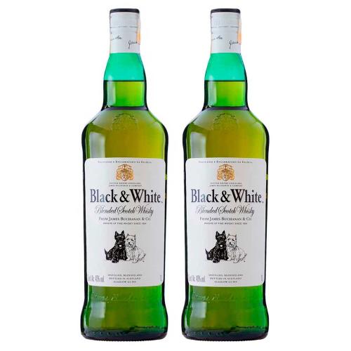 Whisky Black e White 1L 2 Unidades