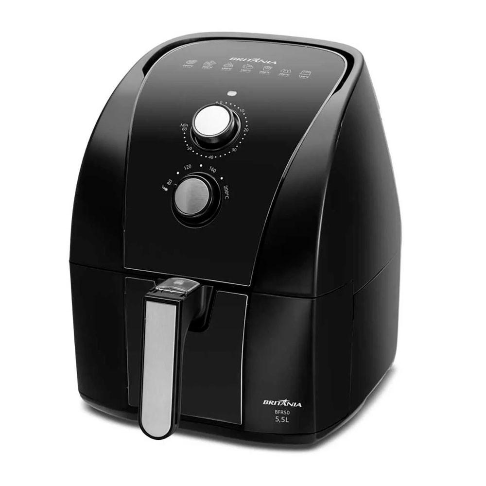 Fritadeira Elétrica Sem Óleo Air Fryer Britânia 5.5L 1500W BFR50 Redstone com Inox - 5