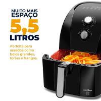 Fritadeira Elétrica Sem Óleo Air Fryer Britânia 5.5L 1500W BFR50 Redstone com Inox - 10