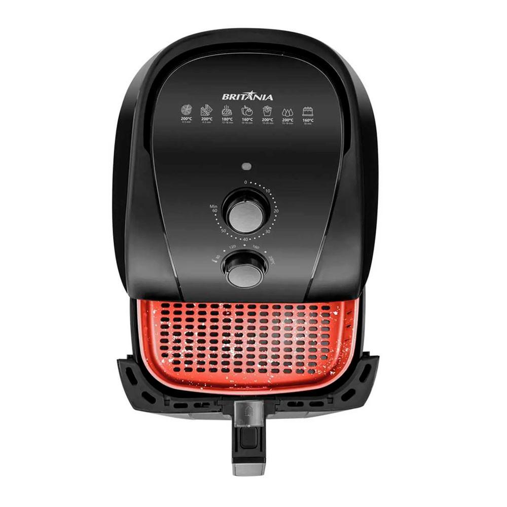 Fritadeira Elétrica Sem Óleo Air Fryer Britânia 5.5L 1500W BFR50 Redstone com Inox - 7