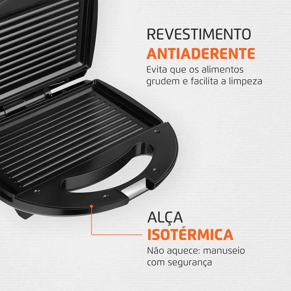 Sanduicheira Fast Grill e Sandwich Mondial S-12 750W - 3