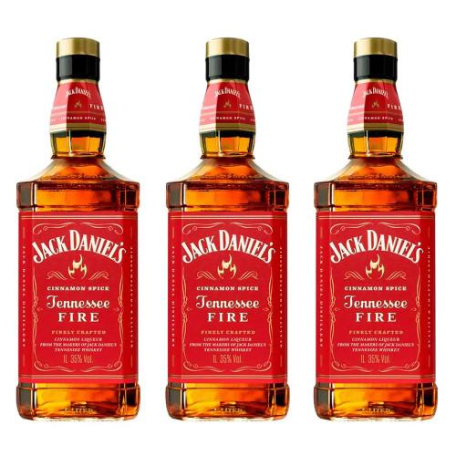 Whisky Jack Daniels Tennessee Fire 1L 3 Unidades - 1