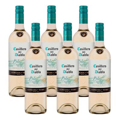Vinho Branco Meio Seco Casillero del Diablo Belight Sauvignon Blanc Garrafa 750ml com 6 unidades