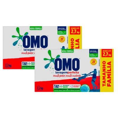 Sabão Em Pó Omo Lavagem Perfeita 2.2kg com 2 Unidades