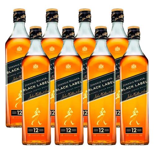 Whisky Johnnie Walker Black Label 1L 8 Unidades - 1