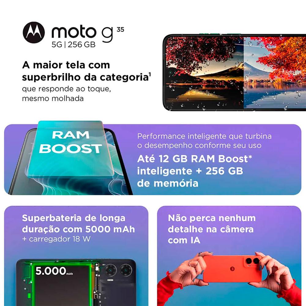 Smartphone Motorola Moto G35 5G 256GB 12GB Ram Boost e Camera 50MP com AI NFC Tela 6.7 com Superbrilho - 3