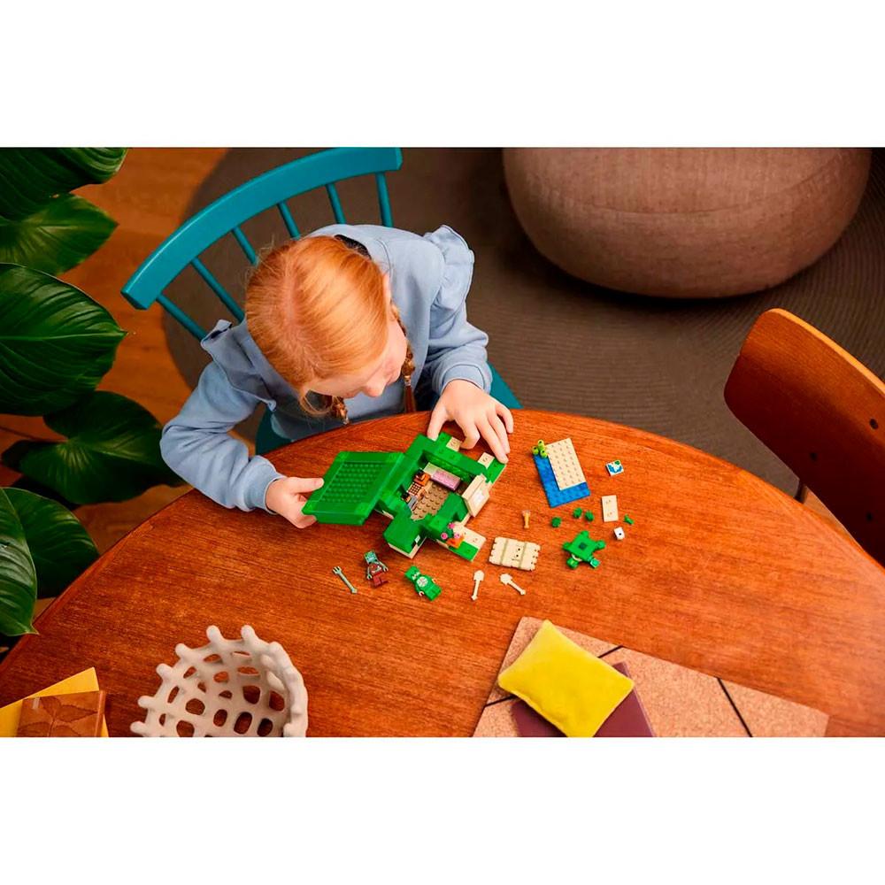 Bloco de Montar LEGO 234 Peças Minecraft A Casa Tartaruga de Praia - 4