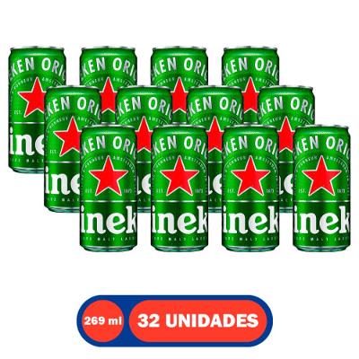 Cerveja Heineken Lata 269ml com 32 Unidades