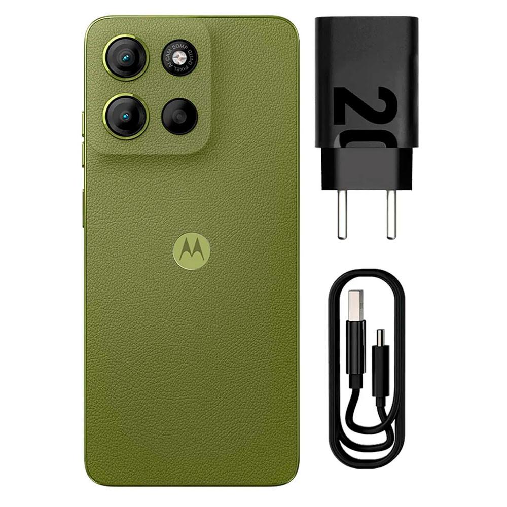 Smartphone Moto G15 256GB Verde Vegan Leather Tela 6.7 Câmera Dupla 50MP Selfie 8MP Dual Chip Android 15 Motorola - 5
