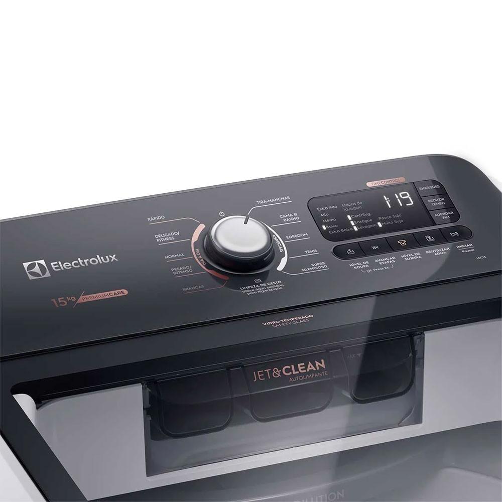 Máquina de Lavar 15kg  Premium Care com Cesto Inox JeteClean e Time Control LEC15 Electrolux - 6