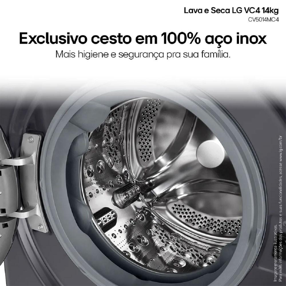 Lava e Seca Smart 14Kg Titanium com Inteligência Artificial AI DD LG - 4