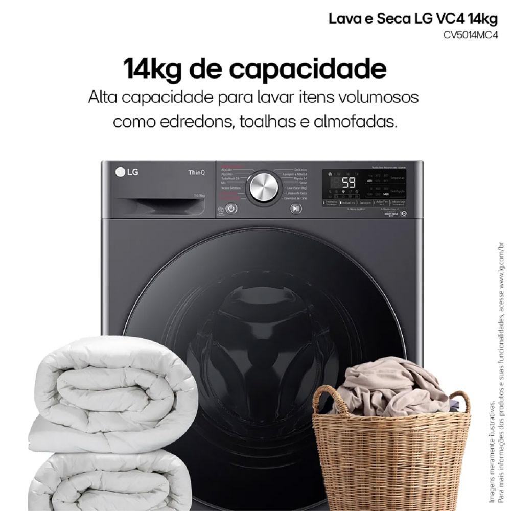 Lava e Seca Smart 14Kg Titanium com Inteligência Artificial AI DD LG - 6