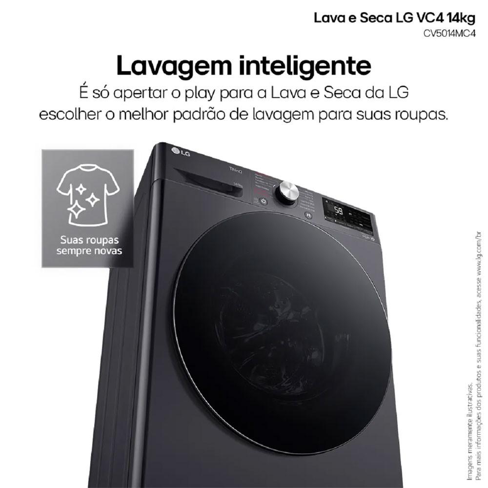 Lava e Seca Smart 14Kg Titanium com Inteligência Artificial AI DD LG - 7
