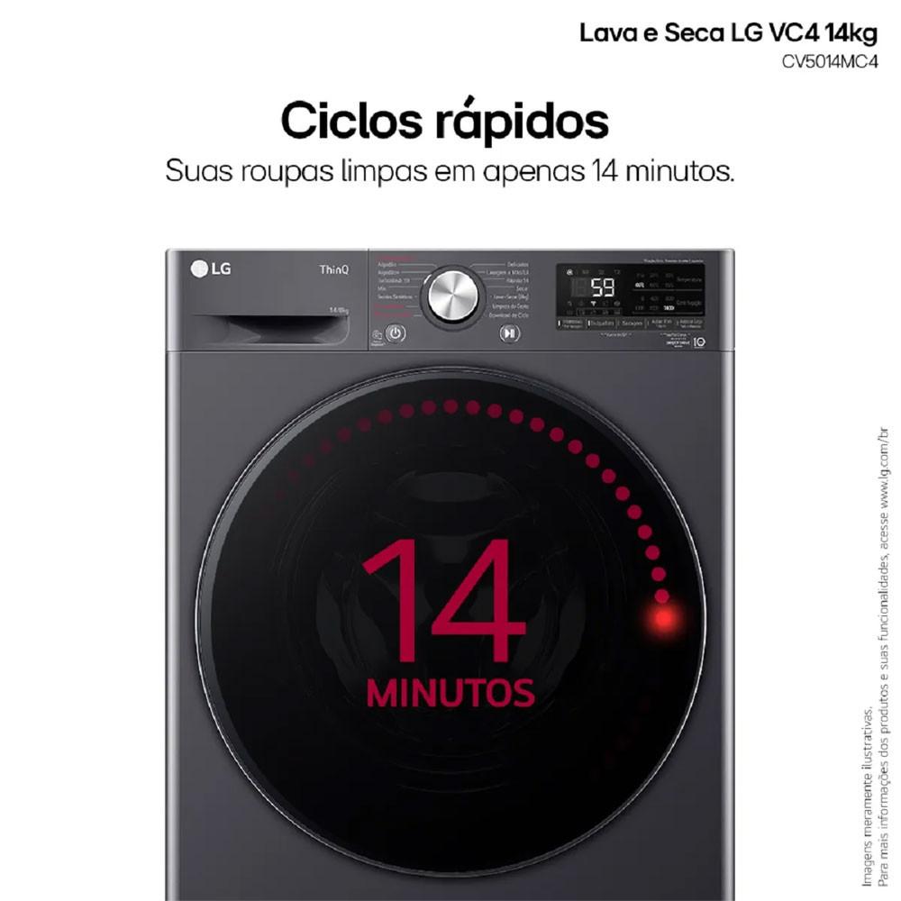 Lava e Seca Smart 14Kg Titanium com Inteligência Artificial AI DD LG - 8