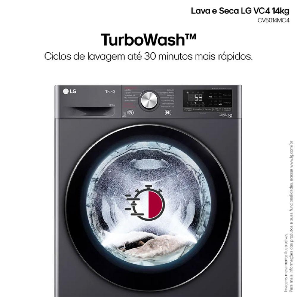 Lava e Seca Smart 14Kg Titanium com Inteligência Artificial AI DD LG - 9