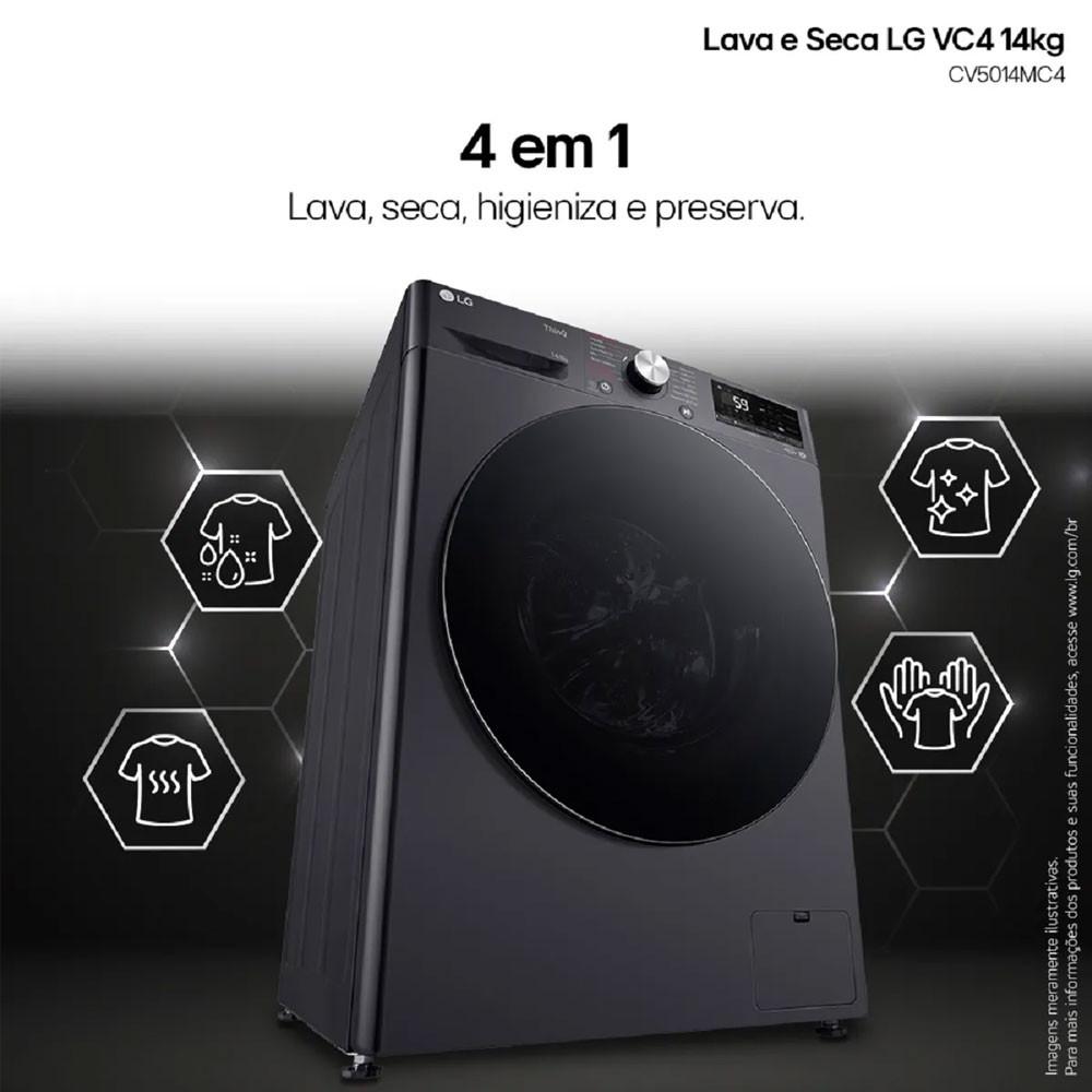 Lava e Seca Smart 14Kg Titanium com Inteligência Artificial AI DD LG - 10
