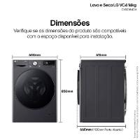 Lava e Seca Smart 14Kg Titanium com Inteligência Artificial AI DD LG - 3