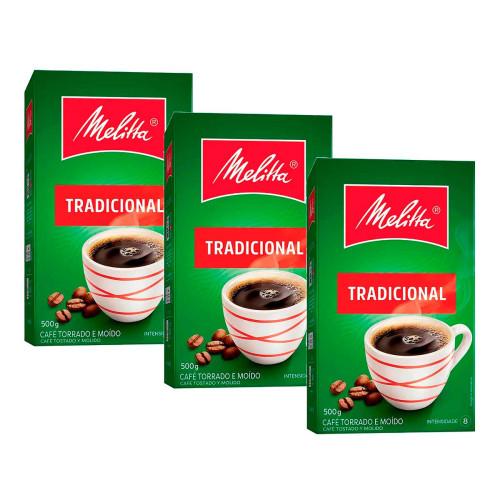 Kit Cafe em Pó Melitta 500g 3 Unidades - 1
