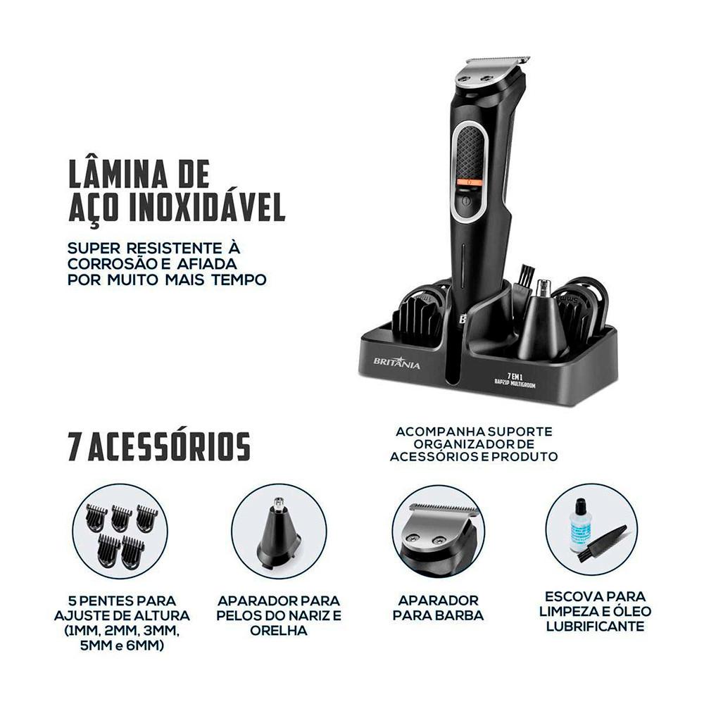 Aparador de Pelos Sem Fio Multigroom 7 em 1 BAP21P Britânia - 6