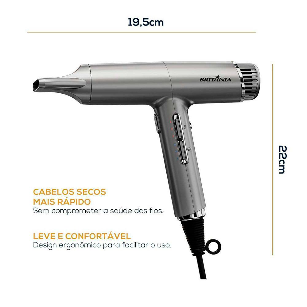Secador de Cabelos BSC3400 Mais Silencioso 1600W Britânia - 9