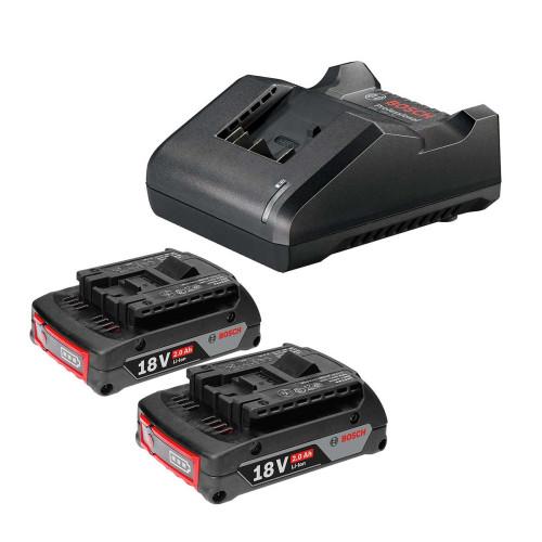 Kit 2 Baterias GBA 18V 2Ah Carregador GAL18V 20 Bivolt Bosch - 1