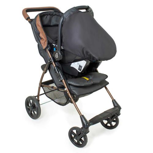 Carrinho de Bebê Galzerano Romano Travel System Para Passeio Preto Cobre Até 15Kg + Bebê Conforto - 1