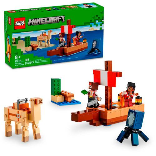 LEGO Minecraft A Viagem do Barco Pirata 166 Peças 21259 - 1