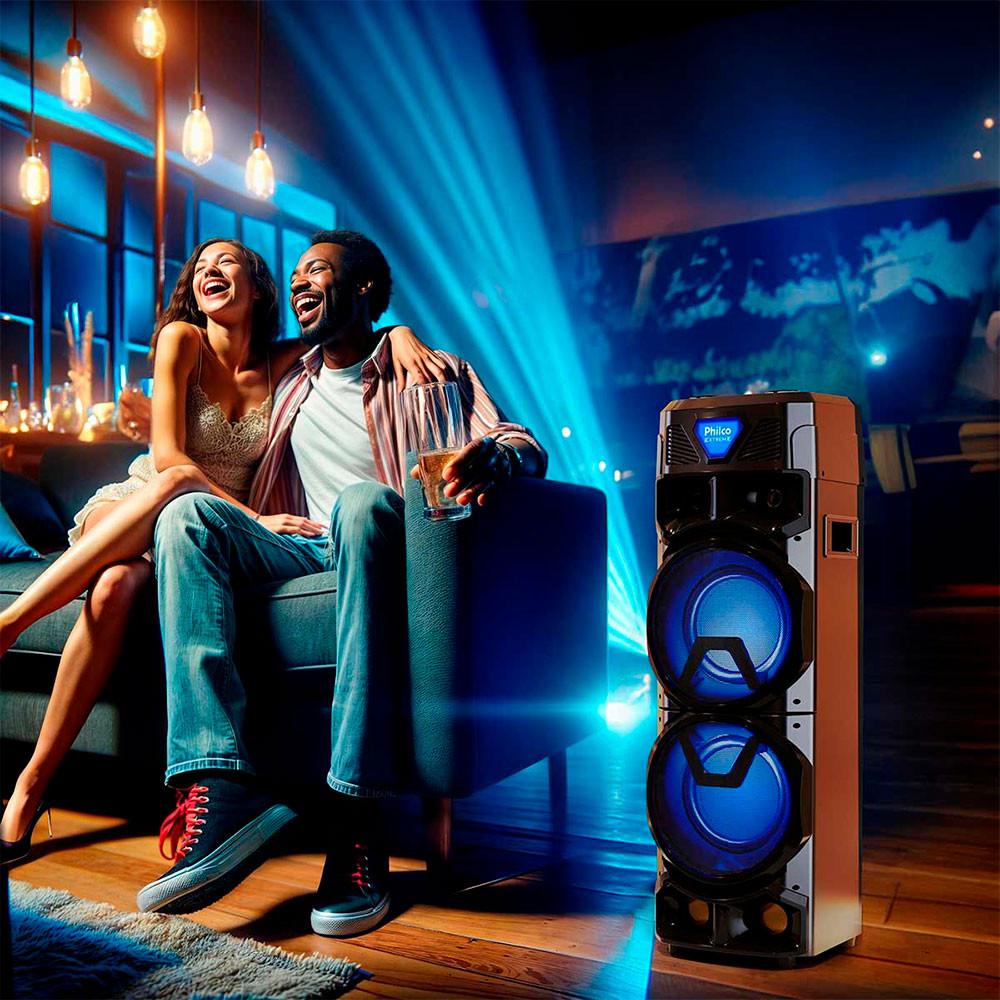 Caixa de Som Amplificada Philco PCX21000 Exbass Bluetooh LED 2100W - 10