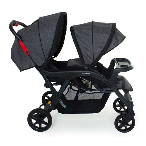 Carrinho Bebê Gemeos Doppio Galzerano Grafite - 1