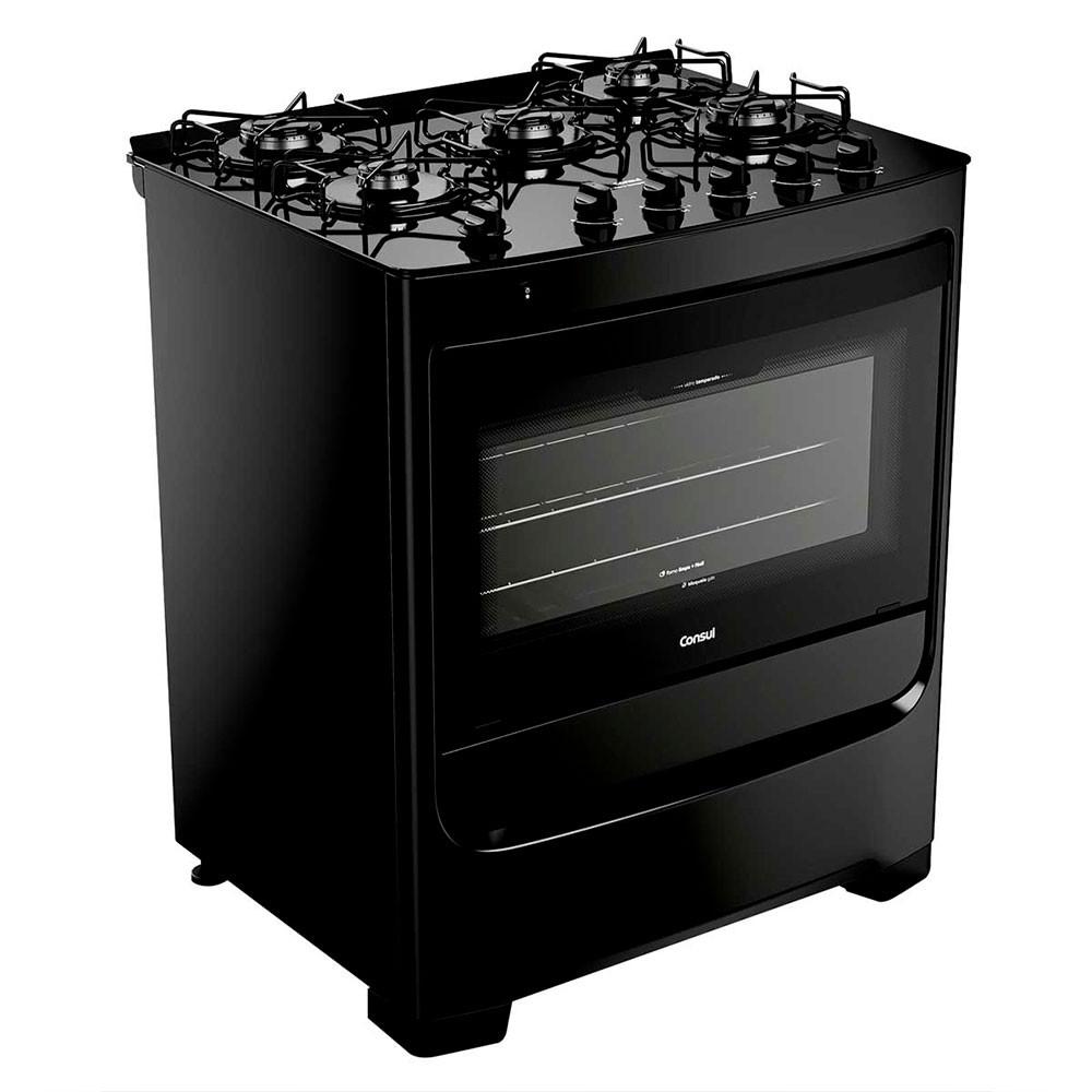 Fogão Consul 5 Bocas CFS5VBE Preto com Mesa de Vidro - 4