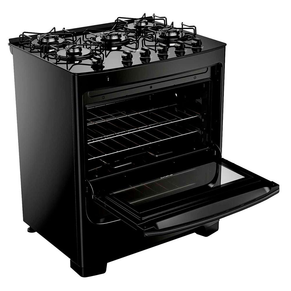 Fogão Consul 5 Bocas CFS5VBE Preto com Mesa de Vidro - 5