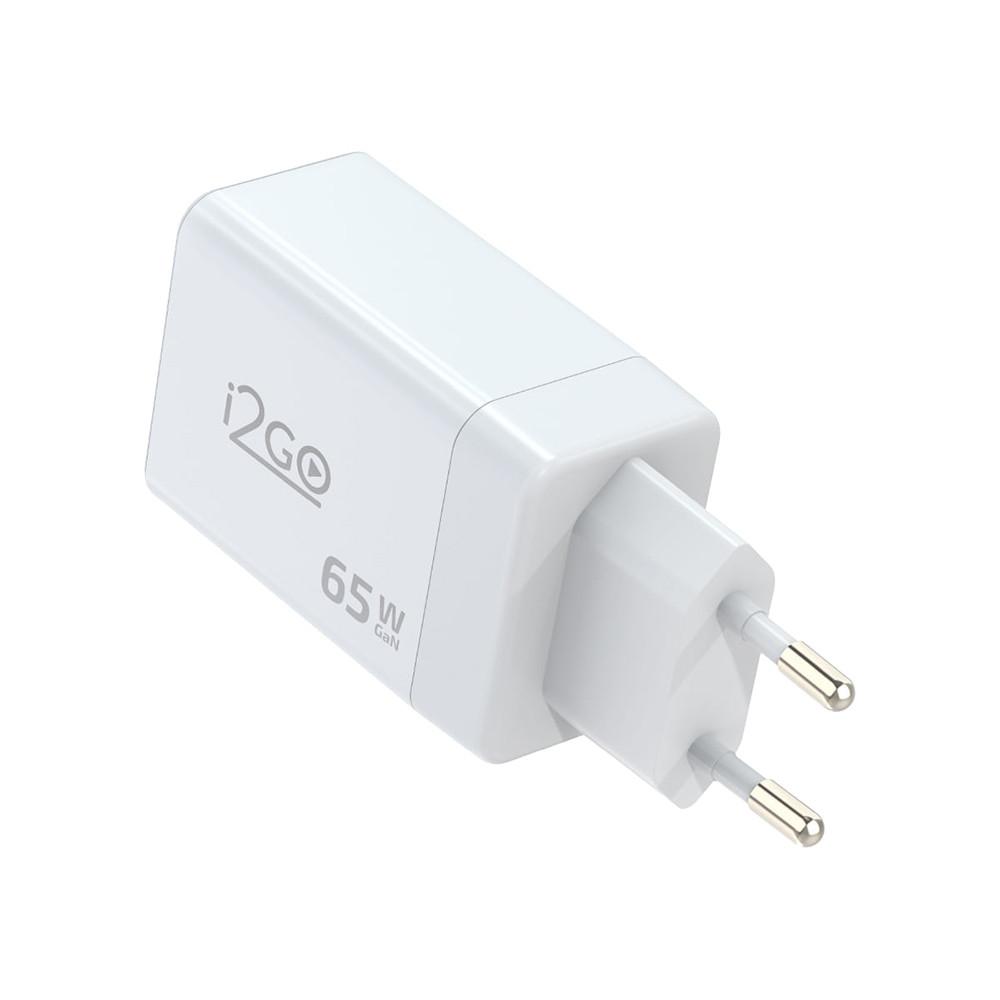Carregador de Parede Ultra Rápido Power Delivery com 1 Saída USB-C 65W + 1 Saída USB-C 20W + 1 Saída USB-A 18W I2GO PRO - 3