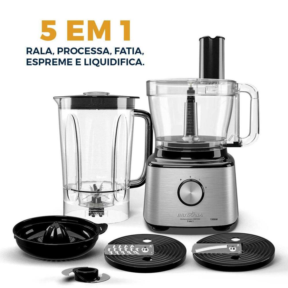 Multiprocessador Britânia 5 em 1 BMP2000 1300W 2 Velocidades - 7