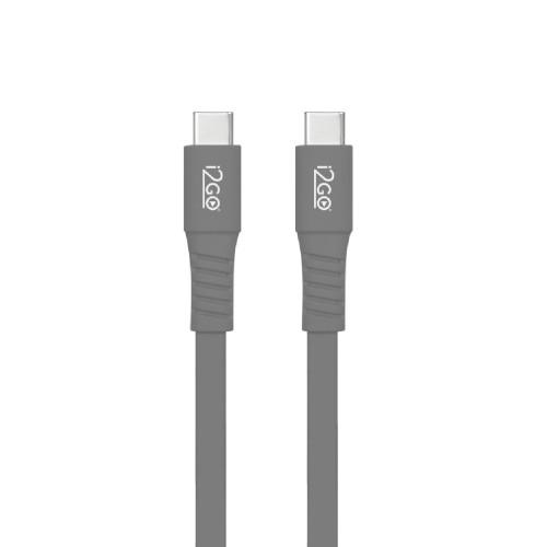 Cabo USB-C + USB-C 1,2M 3A Cinza i2GO - 1