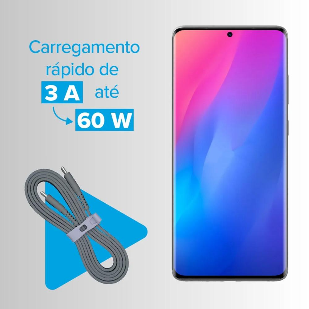 Cabo USB-C + USB-C 1,2M 3A Cinza i2GO - 2