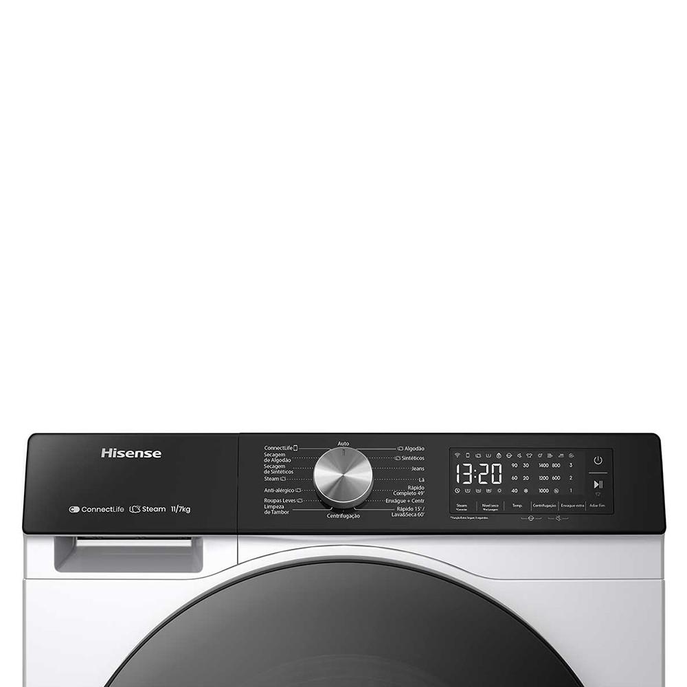 Lava e Seca WD3S1143BW 11kg com 11 Programas de Lavagem Steam Wi-Fi WD3S11 Hisense - 4