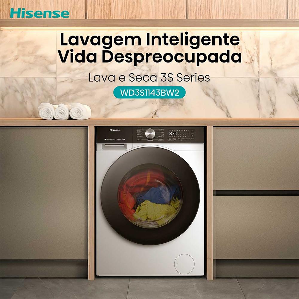 Lava e Seca WD3S1143BW 11kg com 11 Programas de Lavagem Steam Wi-Fi WD3S11 Hisense - 7