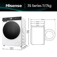 Lava e Seca WD3S1143BW 11kg com 11 Programas de Lavagem Steam Wi-Fi WD3S11 Hisense - 5