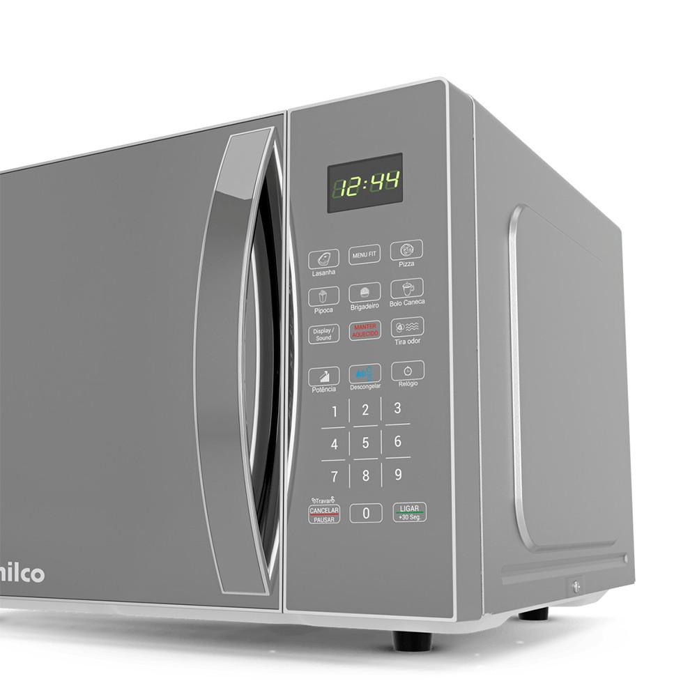 Microondas 28L PMO30S Espelhado 1100w com Função Tira Odor e 6 Receitas Pré Programadas Philco - 3